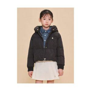 [매장정품] 빈폴 키즈 BEANPOLE KIDS 여아 하이넥 후드 덕다운 숏패딩 블랙 (BI4938G035) BI4938G035