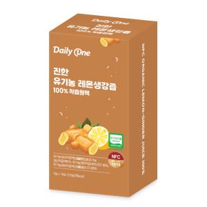 데일리원 진한 유기농 레몬생강즙 100% 착즙 원액 15g X 14포 1통