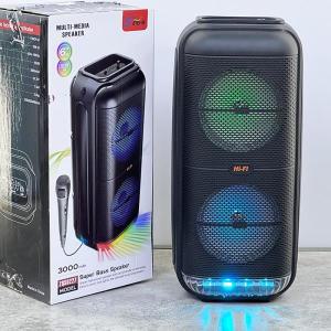 피크파워 1200W 초대형 야외 블루투스 스피커, 더블 혼 서브우퍼, 휴대용 무선 칼럼 베이스 사운드, 마이크