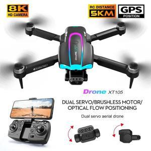 rc헬기 XT105 미니 RC 드론 8K 전문 HD 듀얼 카메라 GPS 와이파이 Fpv 브러시리스 모터 트윈 엔진 헬리콥터