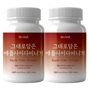 그대로담은 애플사이다비니거 500mg 90정 2통 사과초모식초