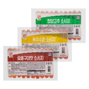 사조오양 옥수수콘 청양고추 숯불구이맛 소시지 1kg 3종