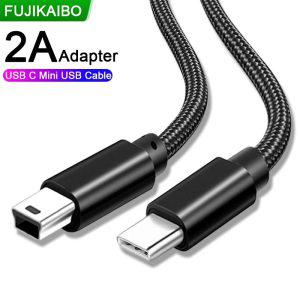 USB C 타입미니 USB 어댑터 MP3 맥북 프로 하드 드라이브 충전 와이어 2A 타입C 미니 USB 동기 데이터 전송