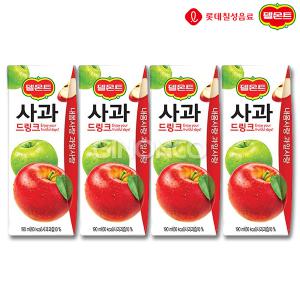 롯데 델몬트 드링크 사과 190ml 4개 주스 과즙 음료 디저트 팩음료