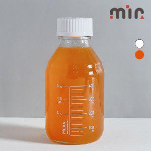 [MIR]헥사 눈금유리병 500ml GL45캡 랩보틀 주스 우유 스무디 공병