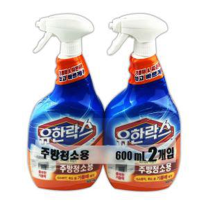 유한락스 주방청소용 600ml 2P O 찌든때 전자렌지청소 전자레인지세척 전자렌지청소세제 레인지세정