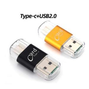 2인 1 타입 C OTG 미니 어댑터 USB 메모리, TF 마이크로 SD 카드 리더기