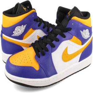 구기스포츠 농구화 나이키 AIR JORDAN 1 MID LAKERS 에어 조던 미드 레이커스 맨즈 스니커 미들컷 DARK CON