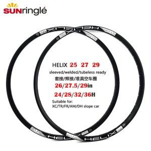 보조바퀴 Sunringle HELIX 자전거 림 알루미늄 합금 산악 도로 TR25 TR27 TR29 진공 휠 28H 32H 29/27 5/26 인치