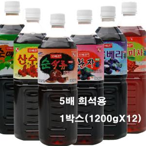 보전 모메존 희석음료 1박스(1200gX12개)(택)/5배희석용 과채음료 액상차 블루베리 매실 복분자 오미자