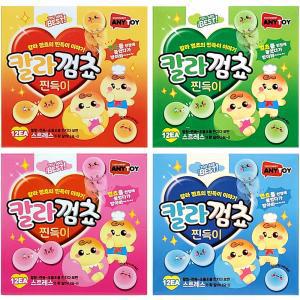 헤드빙 칼라껌쵸 찐득이 (12개)찐득이 말랑이 끈끈이 과자패러디 껌쵸 촉감놀이 단체선물 판촉물