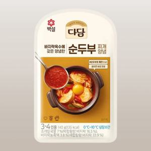 [모모네밥상] CJ 백설 다담  순두부찌개 양념 140g 냉장 3개/5개/10개