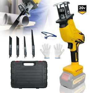 무선 충전 직소 왕복 톱 3000SPM 가변 속도 목재 금속 PVC 절단 전기 세이버 톱, Dewalt 20V 배터리 호환 가능(배터리 없음)