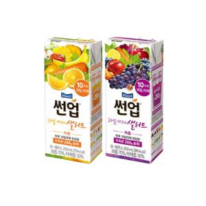 썬업 과일야채샐러드 200ml 녹황12팩+퍼플12팩 무료배송