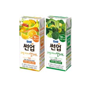 썬업 과일야채샐러드 200ml 녹황12팩+그린12팩 무료배송