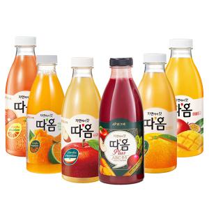 빙그레 따옴주스 730ml 자몽1+천혜향1+사과1+ABC주스1+오렌지1+애플망고1/6가지맛/무배