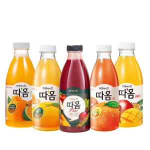 빙그레 따옴주스 730ml 천혜향1+오렌지1+ABC주스1+자몽1+애플망고1/5가지맛/무배