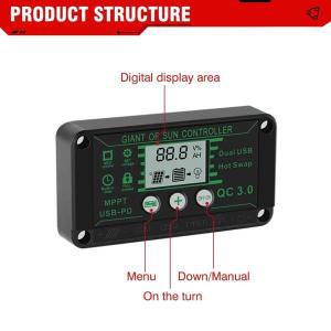 디지털 디스플레이 방수 MPPT 충전 컨트롤러, 태양 전지 패널 레귤레이터, 전동 공구 부품, 10-100A, 1 개