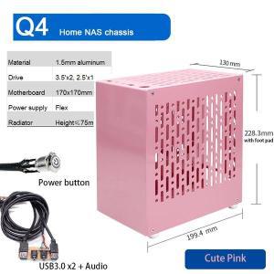 미니 홈 ITX 케이스 컴퓨터 X2 CPU 2.5 PSU Q4 NAS 라디에이터 섀시 75mm 알루미늄