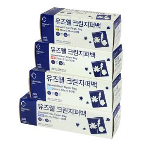 크린랩 크린 알뜰 지퍼백 50매입 소 중 대 특대 국내산 비닐팩 위생봉투 밀봉 음식 냉동 소분 냉장고 정리