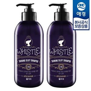 [애경]휘슬 샤이닝 실키 애견 샴푸 500ml x2개 (애플블라썸향)