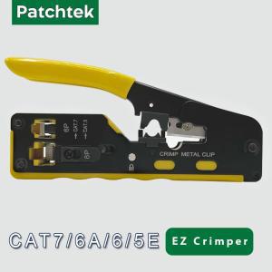 Cat7 압착 도구 모듈러 플러그 커넥터, RJ45 RJ11 통과, Cat7, 6A, Cat6, 5 이더넷, 스트리퍼 및 예비 블레