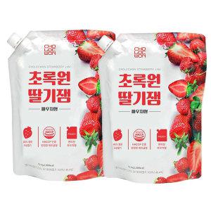 다무까 초록원 딸기잼 파우치 1kg 2개 세트 딸기청 과일청 과일잼