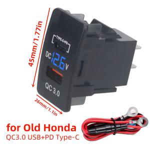 고속 충전 차량용 충전동 소켓 QC3.0 USB PD C타입 26x45mm 올드 혼다 핏 어코드 시빅 CR-V HR-V 시티 오디