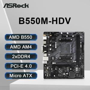 ASRock B550M-HDV 마더보드 지지대 Ryzen 5 5600 5600G R7 5700X3D CPU AM4 소켓 DDR4 4733MHz 128GB PCI-E