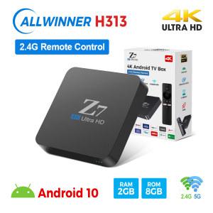 셋톱 박스 Z7 스마트 TV 미디어 플레이어 안드로이드 10 올위너 H313 100M AV1 4K HD 2 4GHz 5GHz 듀얼 와이파이 USB2 0 2GB 8GB