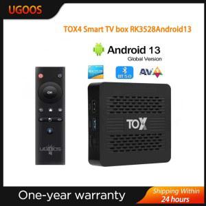 셋톱 박스 Ugoos TOX4 스마트 TV 듀얼 와이파이 4K HD RK3528 안드로이드 13 4GB 32GB 블루투스 5 0 AV1 1000M 2 4G 8G