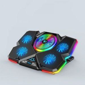 노트북 쿨러 거치대 받침대 게이밍 Coolcold 게임 RGB 12 17 인치 Led 스크린 냉각 패드 스탠드 5 팬 2 USB