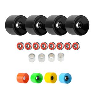 ABEC-11 베어링 스페이서 롱보드 휠 소프트 크루저 교체 스트리트 스케이트보드 4 개 세트 70 51mm 78A