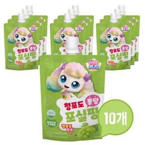 캐치 티니핑 퐁당 어린이 캐릭터 음료수 100ml 10개 (포실핑 청포도맛) 아기 혼합 음료 아이들 간식 주스