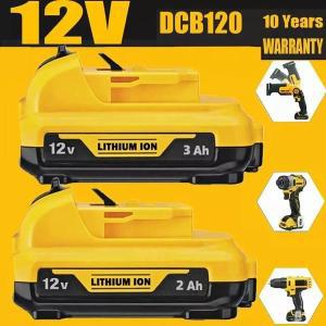 디월트 호환용 무선 충전식 리튬 이온 배터리 DCB120 12V 3.0Ah DCB124 DW089LG DCD701F2 전동 공구 레이저