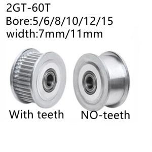 1PC 25 Teeth 2GT 아이들러 타이밍 풀리 동기식 휠 보어 3/4/5/6mm 너비 6/10MM 용 베어링 포함 GT2 오픈 벨트