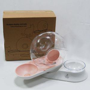 SHAPED WATERER AND FEEPER - 달팽이 급식급수기 겸용 (핑크) 반자동 강아지 애견 애완견물통 식수대 동물