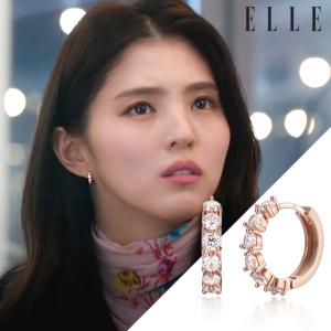 [엘르주얼리] 14K 큐빅 라인 원터치 귀걸이 (gold pin) ELGPEE348