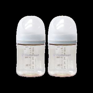 더블하트 모유실감 3세대 PPSU 젖병 160ml 노꼭지 트윈팩 - 새벽그레이