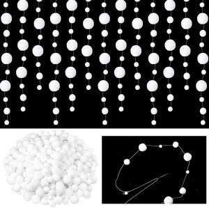 Juinte 크리스마스 화이트 펠트 볼 600개 DIY 펠트 폼폼 가랜드 실 바느질 스풀 1개 크리스마스 트리 장식