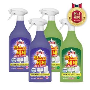 [LG생활건강][비밀]홈스타 락스와세제 욕실청소용 폼 스프레이 후레쉬 500ml x 4개 (2종 택1)