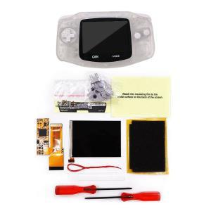 Pre -cut Clear White 하우징 쉘 (흰색 버튼 포함) GBA 밝기 V2 IPS 백라이트 LCD Mod Kit For GameBoy Adv