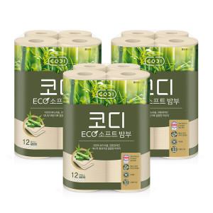 코디 ECO 소프트 밤부 대나무천연펄프 화장지 30M12롤 3팩(총36롤 무료배송)