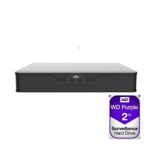 유니뷰 XVR3104-Q3 4채널 올인원 CCTV DVR 녹화기 본체 2TB HDD 포함