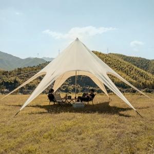 칼루스 그늘막 타프 6x6m 베이지 육각 헥사타프 차광막 썬쉐이드 초대형 타프스크린 타프쉘