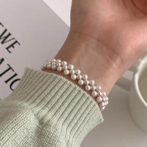 [오노마] ONM (925 Silver) Triple Pearl Bracelet C 18