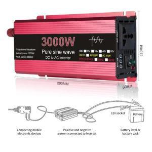 휴대용 태양열 인버터 보조배터리 변환기, 순수 사인파 인버터, DC 12V, 24V, AC 110V, 220V, 1000W, 1600W