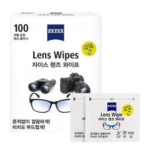 자이스 Lens Wipes (100매)/렌즈 클리너 와이프/일회용 렌즈티슈/카메라/스마트폰/안경닦이/선글라스 등