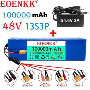 EOENKK 리튬 이온 배터리 팩 BMS 및 충전기 포함 54.6V r용 100000mAh New48V100Ah 1000w 13S3P 48V