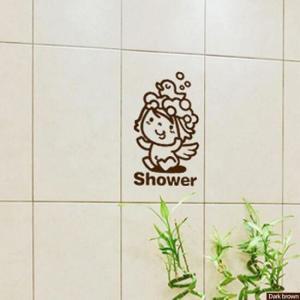 [JHQRK4RO_4B]Shower화장실포인트스티커 시트지 다크브라운